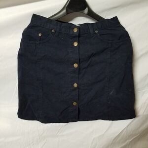 Elegant Midnight Blue Button-Down Skirt